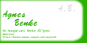 agnes benke business card